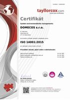 certifikát ŽIVOTNÍ PROSTŘEDÍ